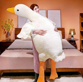 Giant White Goose Plush-75 Inch, Very Huge Body Fat Goose Stuffed Animal, 6 Foot Duck Plush Toys Hugging Pillow Gifts for Everyone (75 in)