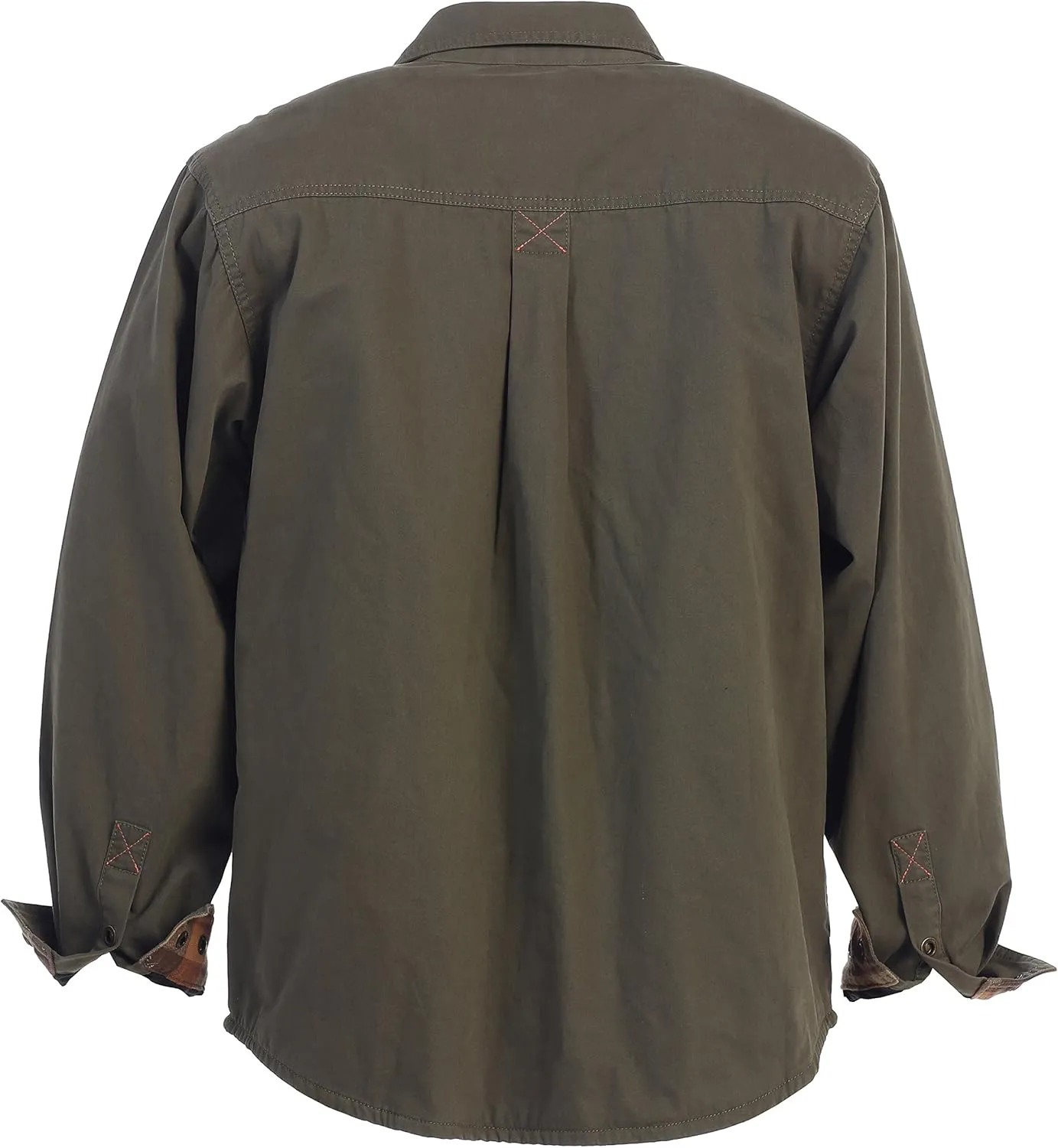 Gioberti Men's 100% Cotton Brushed and Soft Twill Shirt Jacket with Flannel Lining