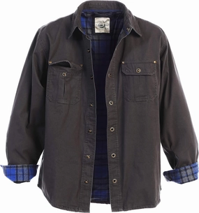 Gioberti Men's 100% Cotton Brushed and Soft Twill Shirt Jacket with Flannel Lining