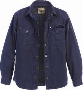 Gioberti Men's 100% Cotton Brushed and Soft Twill Shirt Jacket with Flannel Lining