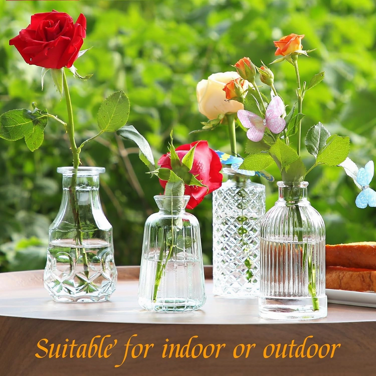 Glass Bud Vases in Bulk Set of 30 Pcs,Small Glass Vases for Flowers as Wedding Centerpieces for Tables,Clear Flower Vases Suitble for Wedding Decorations,Christmas Home Decor (Clear, 30 pcs)