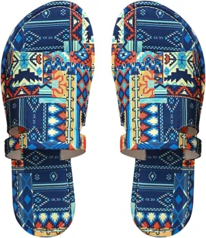 GORGLITTER Women's Rainbow Vacation Shoes Cut Out Open Toe Flat Sandals