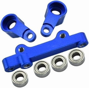 GPM 1/18 Mini-T 2.0 2WD Stadium Truck Upgrade Parts Aluminum Steering Assembly - 7Pc Set Blue