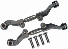 GPM For Losi 1/18 Mini-T 2.0 2WD Stadium Truck Upgrade Parts Aluminum   Stainless Steel Adjustable Front Steering Tie Rod - 6Pc Set Gray Silver