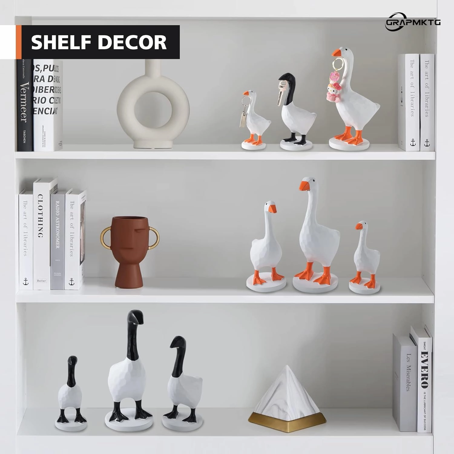GRAPMKTG Magnetic Goose Key Holder Cute Home Decor Kawaii Room Office Table Desk Decor Aesthetic Funny Bedroom Decor Housewarming Gifts for Women Men1 Pack Canada Goose Small