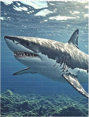 Great White Shark Building Block Puzzle Personalized Building Bricks for Adults Square Shaped Block Puzzle Building Valentine's Day Gifts for Home Decor Brick Puzzle