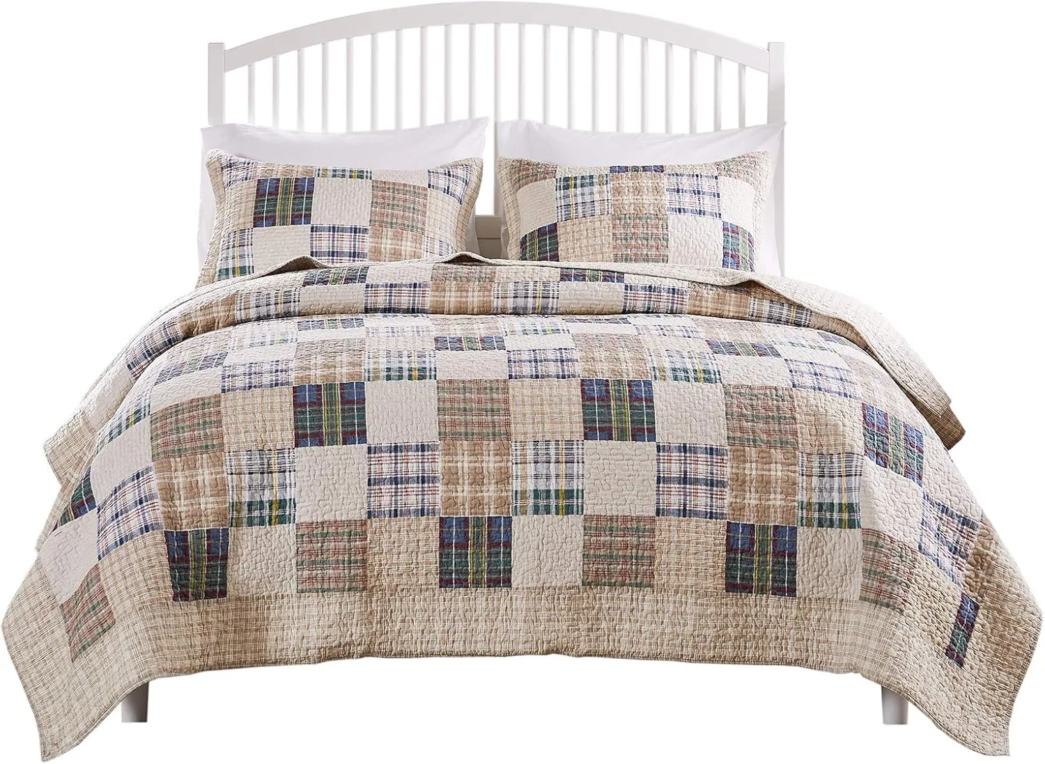 Greenland Home - GL-1304EMSK 3-Piece Oxford Quilt Set, King, Multicolor