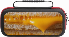 Grilled Cheese Sandwich Food Carrying Case Compatible with Switch Console Portable Protective Pouch Bag for Accessories and Games
