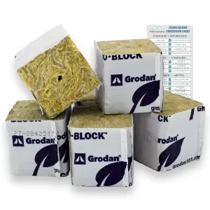 Grodan Rockwool Starter Mini-Blocks | 1.5" Blocks - Pack of 45 |   Twin Canaries Chart