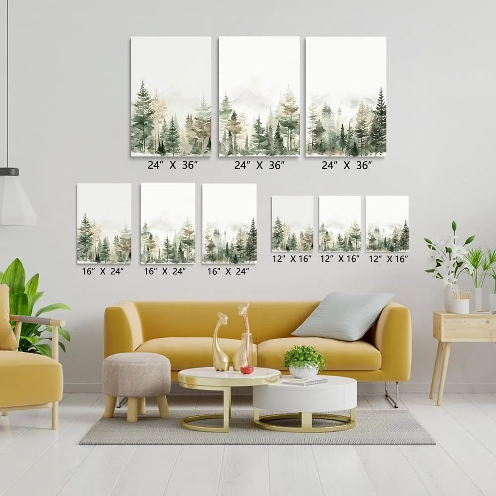 GUBIYU Woodland Nursery Wall Art - Forest Safari Canvas Prints for Baby Boy Room - Jungle Nature Creatures Picture Decor 12"x16"