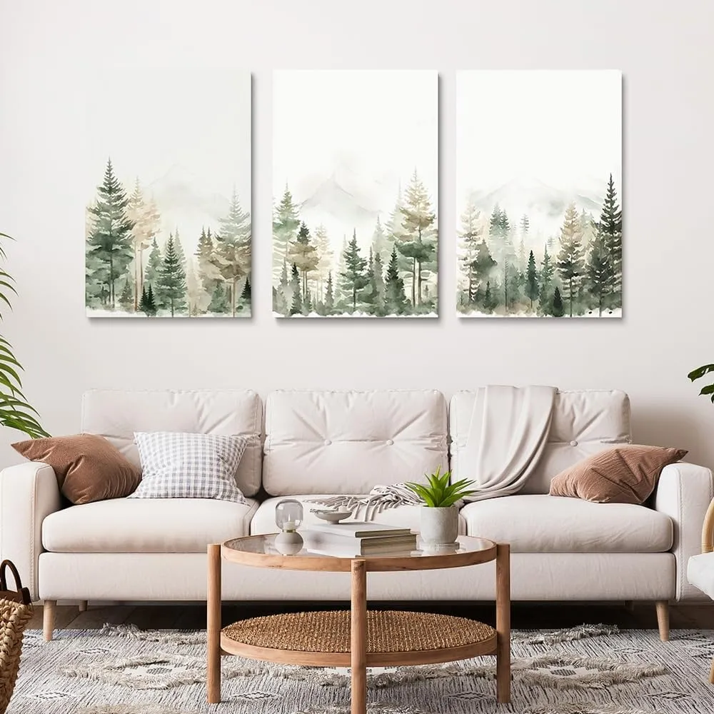 GUBIYU Woodland Nursery Wall Art - Forest Safari Canvas Prints for Baby Boy Room - Jungle Nature Creatures Picture Decor 12"x16"