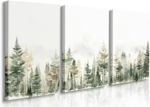 GUBIYU Woodland Nursery Wall Art - Forest Safari Canvas Prints for Baby Boy Room - Jungle Nature Creatures Picture Decor 12"x16"