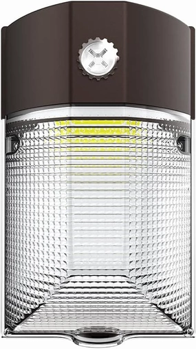 HALO 150- Watt Equivalent, Integrated LED, Bronze Finish, Dusk to Dawn Mini Wall Pack Light, Selectable CCT 3000K/4000K/5000K