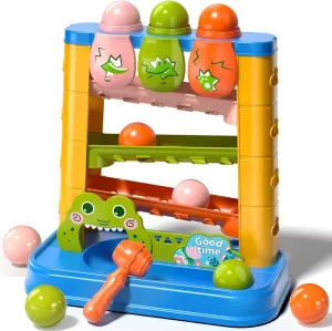 Hammer Toy for Toddler, Pound A Ball Toys for Toddler with 3 Colorful Balls & Hammer, Stacking Toys, Developmental Toys, Montessori Toys for Toddlers, Gifts for Girl Boy Age 3-6