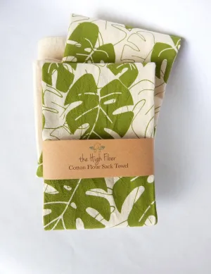Hand Painted Monstera Kitchen Dish Towel