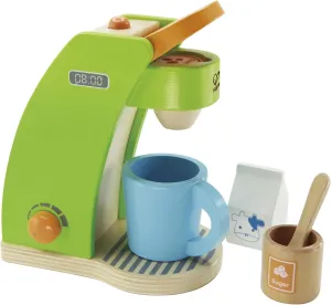 Hape Wooden Coffee Maker Kitchen Set with Accessories| Pretend Play Toy Set for Preschoolers Ages 3 Years & Up