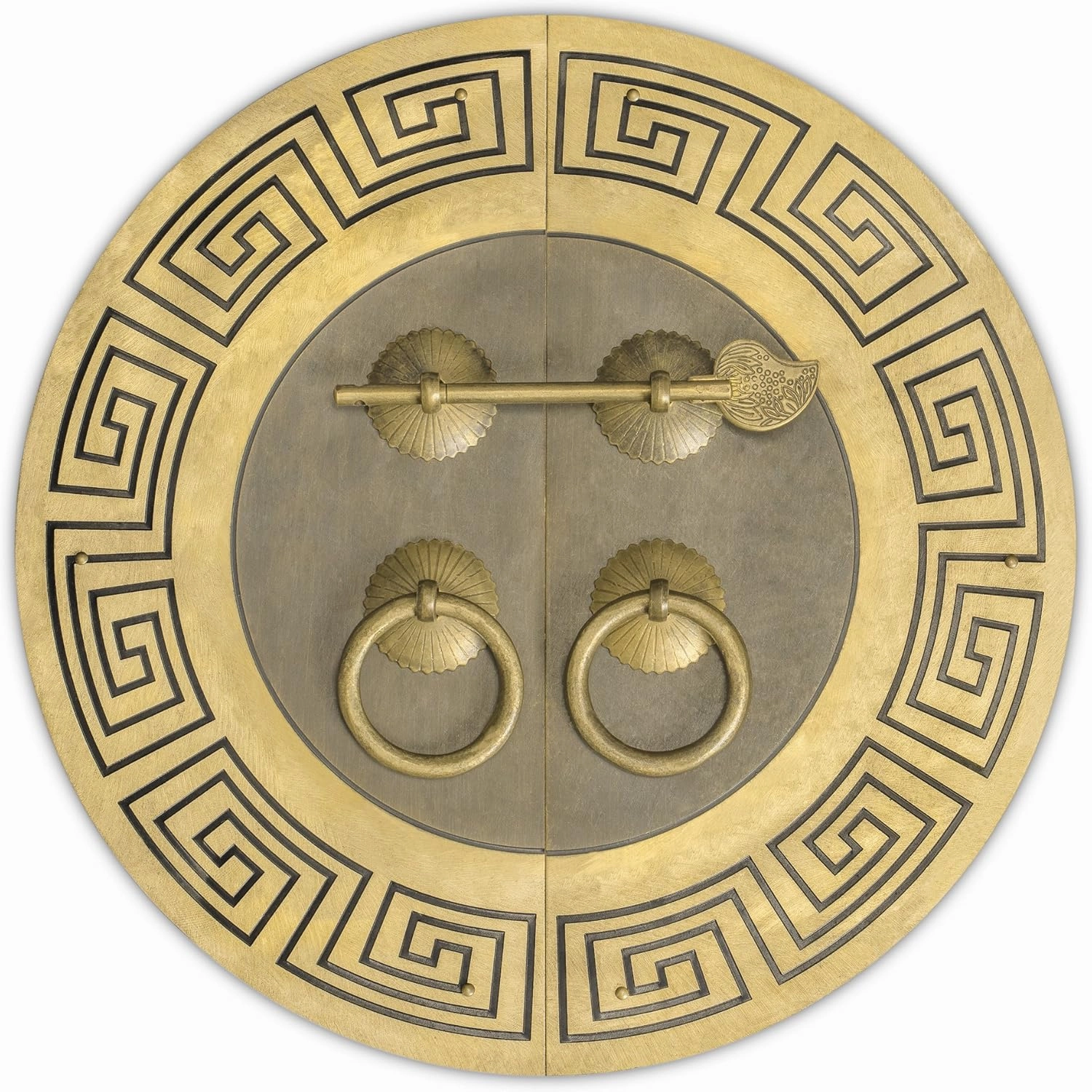 Hardware Philosophy Tibetan Brass Cabinet Face Plate Backplate Hardware Set 9.5"