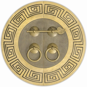 Hardware Philosophy Tibetan Brass Cabinet Face Plate Backplate Hardware Set 9.5"