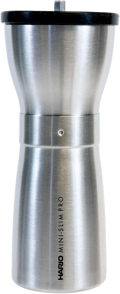 Hario "Mini-Slim Pro" Ceramic Coffee Mill, Silver