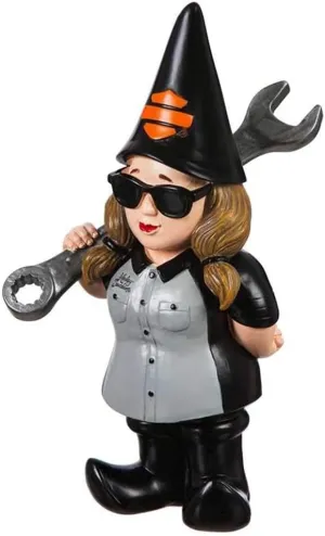 Harley-Davidson Mechanic Lady Polystone Garden Gnome, 8.5 x 5 in. 544902E