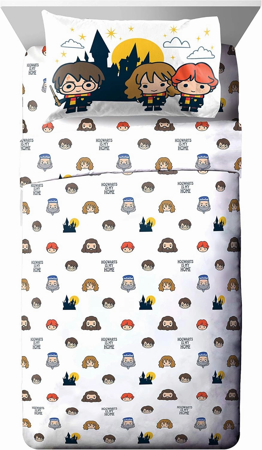 Harry Potter Hogwarts is My Home 4 Piece Full Sheet Set (Offical Harry Potter Product)