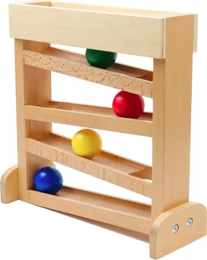 Hidoggy Montessori Ball Tracker Wooden Ball Drop Toy Cause & Effect Game Montessori Wooden Toy for Toddlers 1 2 3 Year Old Baby Boy Girl Birthday Gift