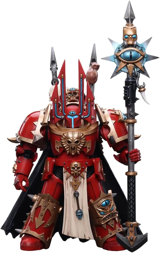 HiPlay JoyToy Warhammer 40K Chaos Space Marines Crimson Slaughter Sorcerer Lord in Terminator Armour 1:18 Scale Collectible Action Figure