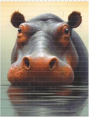 Hippo Building Block Puzzle Personalized Building Bricks Block Puzzle Building Family Keepsake DIY Brick Block Puzzles Valentine's Day Gifts for Home Decor Brick Puzzle