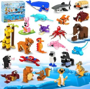 HOGOKIDS 24 Pack Large Building Set Party Favors for Kids – 1000 PCS Mini Blocks Toy to Build Realistic Animals, Goodie Bag Stuffers Classroom Prizes Easter Birthday Gifts for Boys Girls Ages 6-12