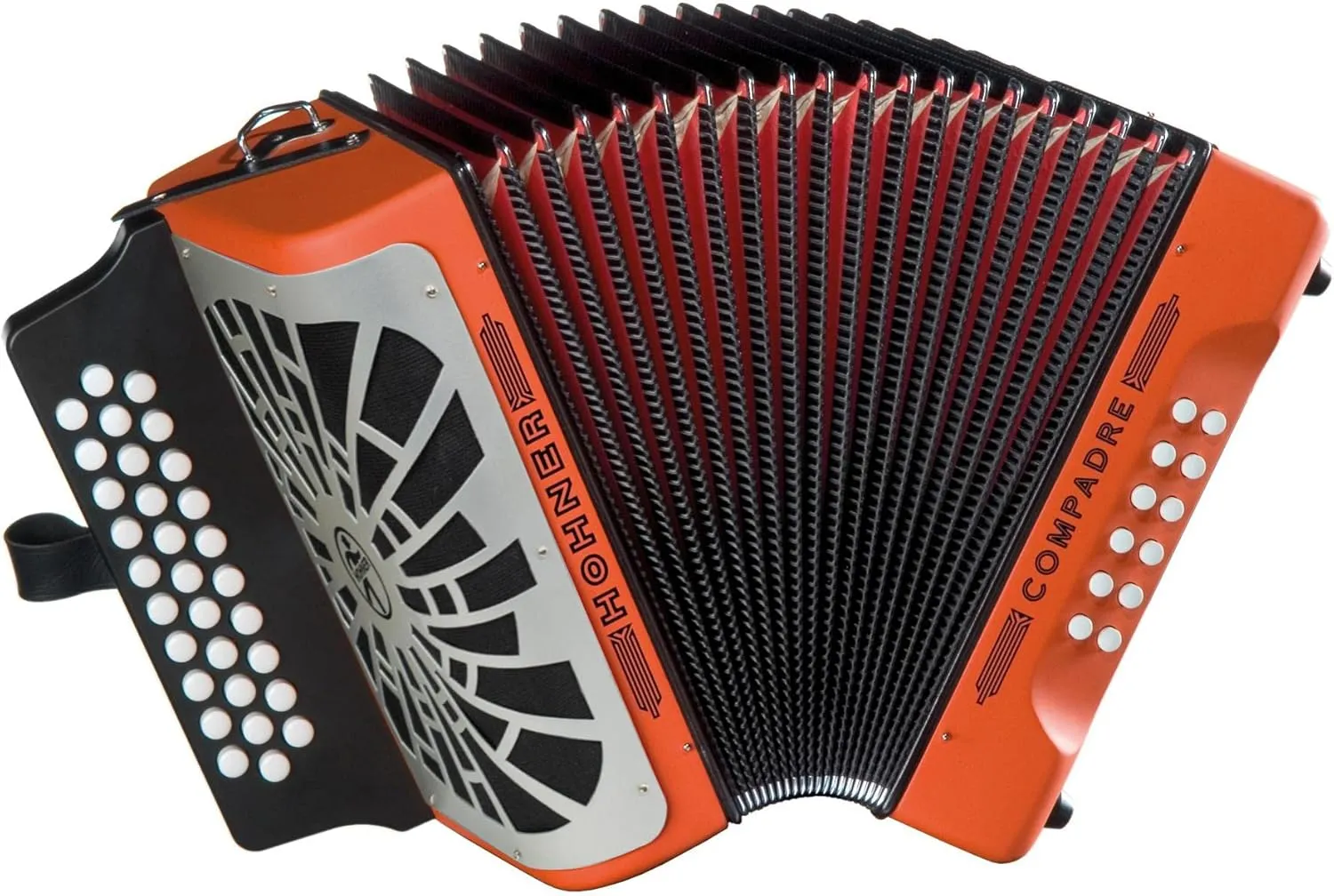 Hohner Compadre Diatonic Accordion - Keys of F/Bb/Eb - Orange