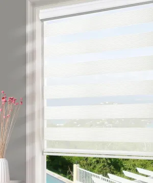 Homebox Zebra Blinds for Indoor Windows Roller, Window Shades Light Filtering Sheer Light Control Day and Night Mini Blinds for Kitchen Bathroom, 20" W x 72" H White