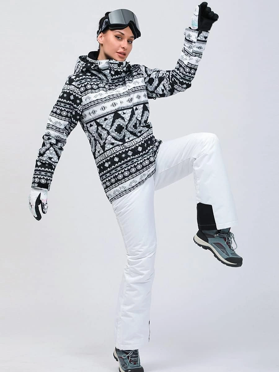 HOTIAN Ski jacket Snowboard Jacket Womens High Windproof Colorful Snow Jacket Pants Set
