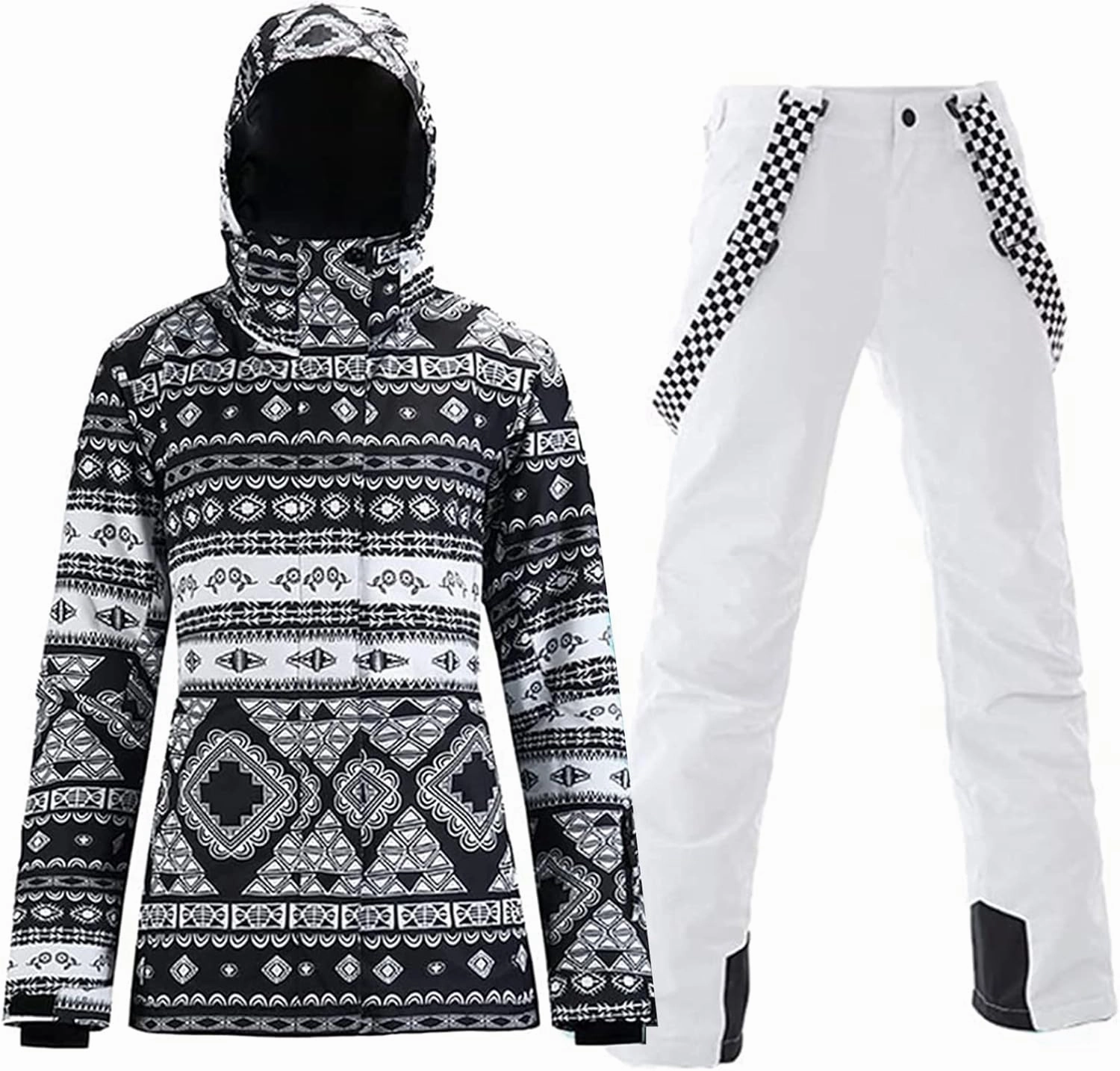 HOTIAN Ski jacket Snowboard Jacket Womens High Windproof Colorful Snow Jacket Pants Set