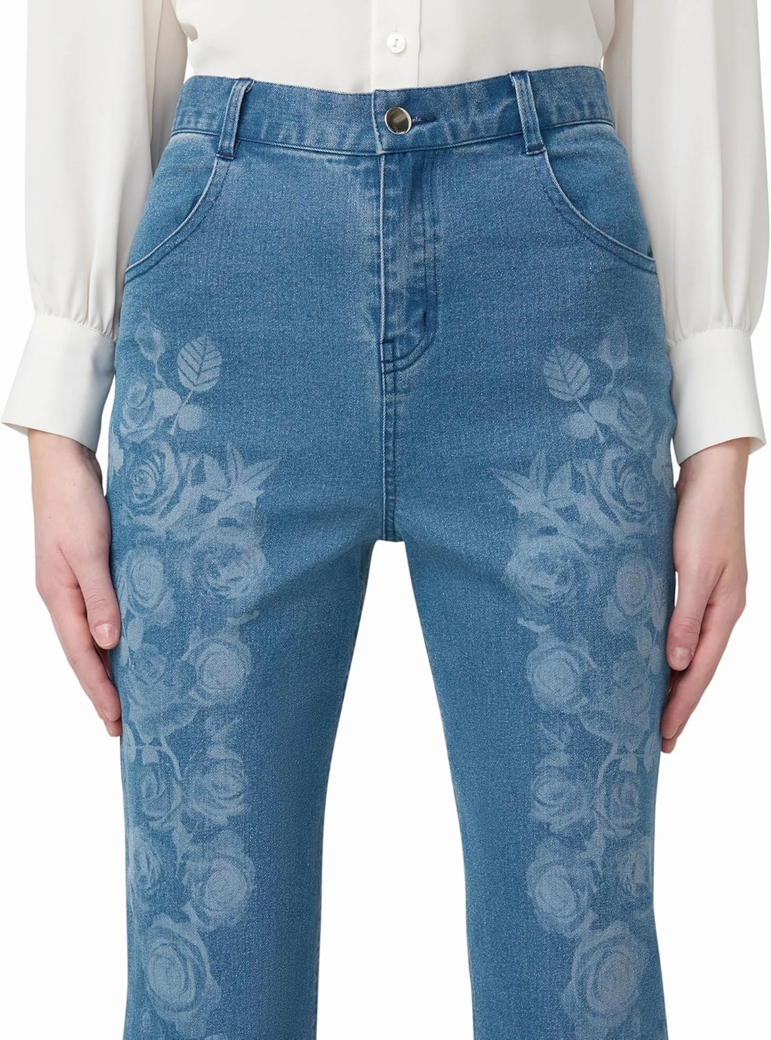 HUE Women's Ultra Soft High Waist Denim Baby Bootcut Leggings