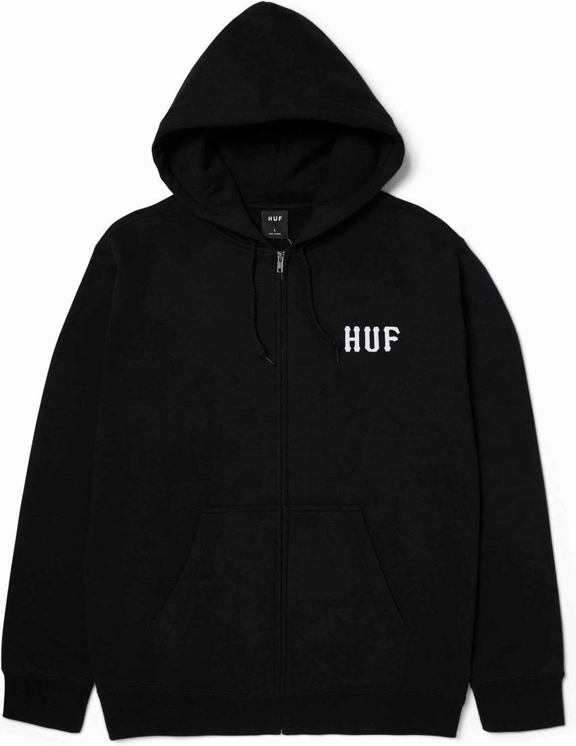 HUF Set Men's Classic Logo Full Zip Hoodie – Zip Up Hoodie Inspired by Skate Culture and Streetwear Heritage