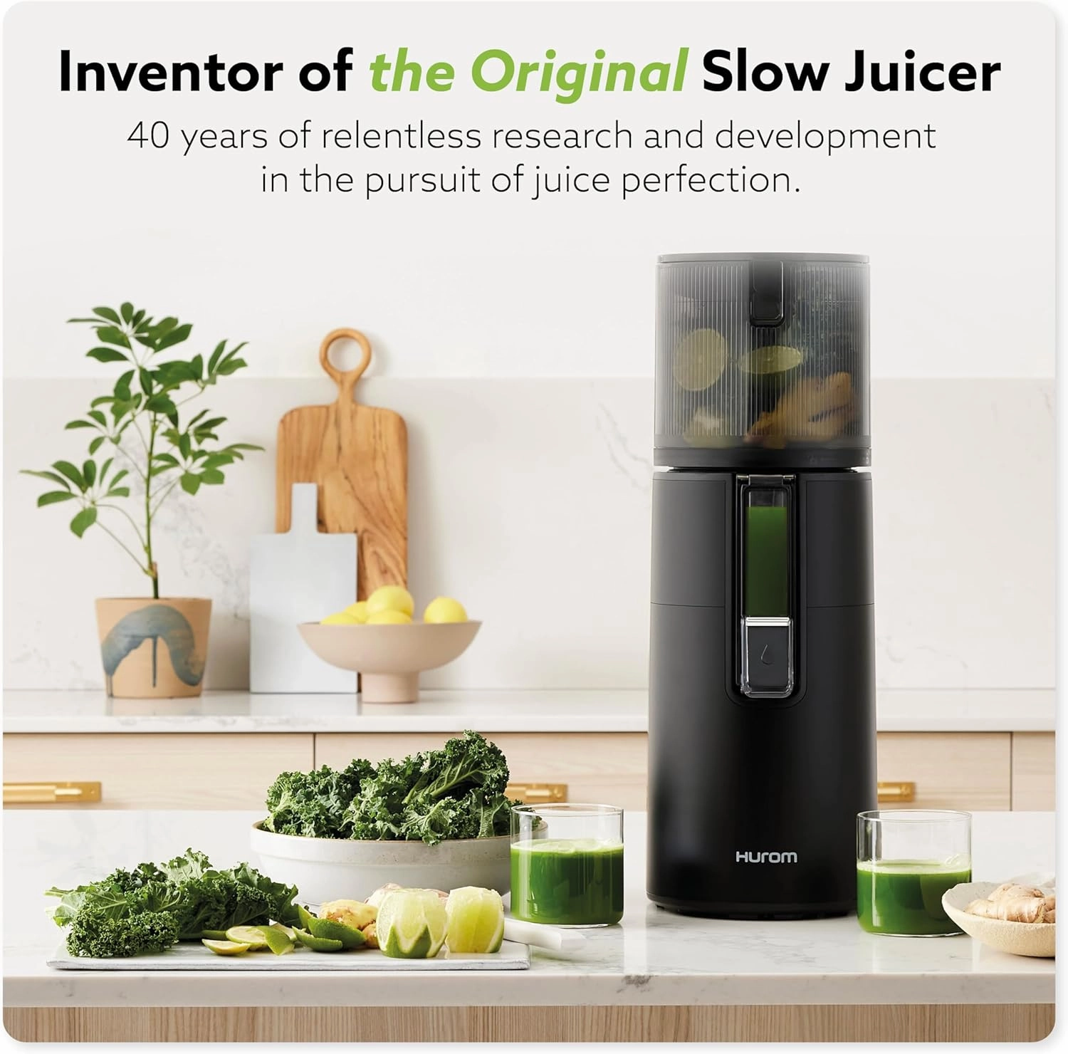 Hurom H400 Easy Clean Slow Juicer, Two Tone Blue | Hands Free | Hopper Fits Whole Produce | Quiet Motor | Scrub Free Cleaning | BPA Free | Easy Assembly | Cold Press Masticating Juicer
