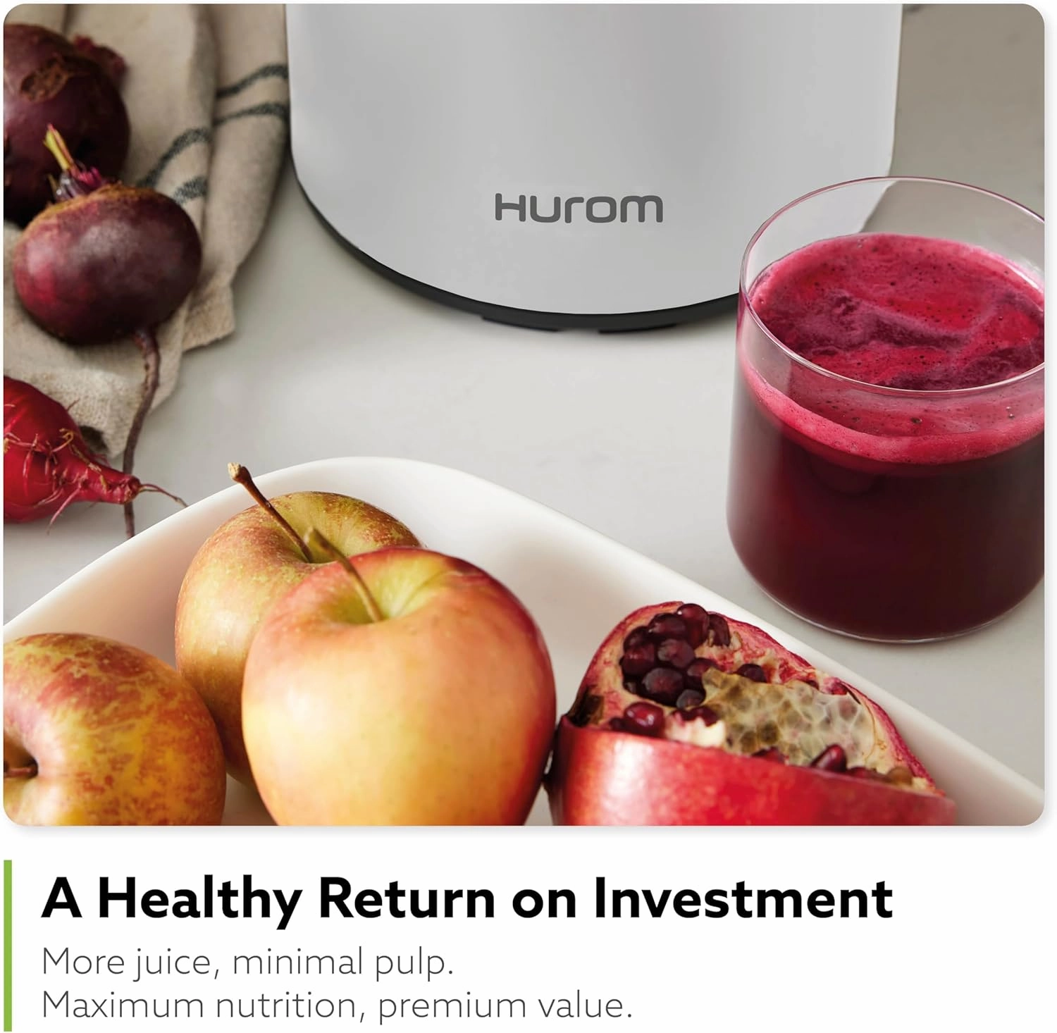 Hurom H400 Easy Clean Slow Juicer, Two Tone Blue | Hands Free | Hopper Fits Whole Produce | Quiet Motor | Scrub Free Cleaning | BPA Free | Easy Assembly | Cold Press Masticating Juicer