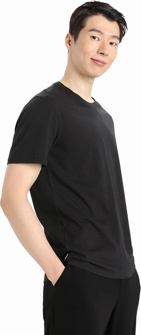 Icebreaker Merino Central Classic Short Sleeve T-Shirts for Men - Black - X-Large