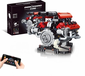 Ideas V8 Engine Model Kit, Build Your Own Mini Engine That Works - DIY STEM Mechanic Engineering Construction for Kids/Teens, Hobby STEM Building Project for Adults (660 PCS)
