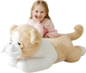 IKASA Giant Bulldog Dog Stuffed Animal Plush Toy,Big Large Jumbo Soft Toys,30" Cute Huge Size Fluffy Plushy Fat Plushie,Gifts for Kids