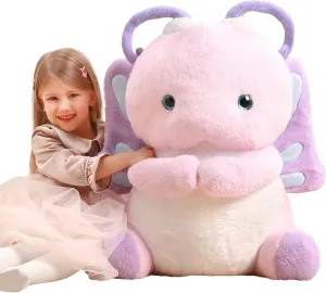 IKASA Giant Butterfly Stuffed Animal Plush Toy,Big Large Jumbo Soft Toys,29" Cute Huge Size Fluffy Plushy Fat Plushie,Gifts for Kids