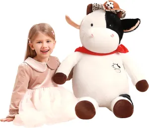 IKASA Giant Cow Stuffed Animal Plush Toy,30" Big Large Jumbo Soft Toys,Cute Huge Size Fat Fluffy Plushy Plushie,Gifts for Kids