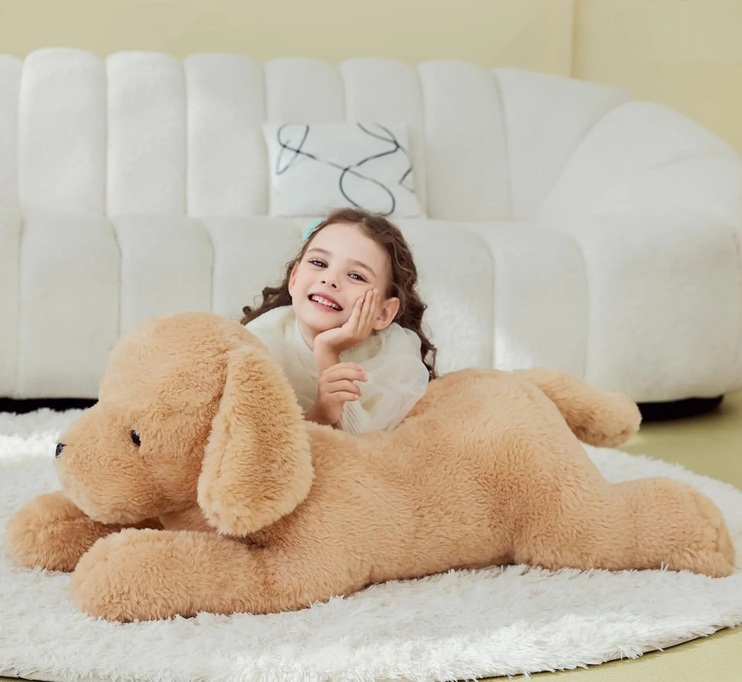 IKASA Giant Dog Labrador Stuffed Animal Plush Toy,Puppy Big Large Jumbo Soft Toys,30" Huge Size Cute Fluffy Plushy Oversized Plushie,Gifts for Kids