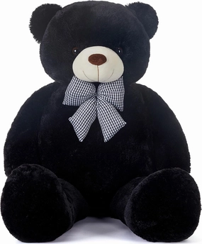 IKASA Giant Teddy Bear Stuffed Animal Plush Toy,47" Large Cute Jumbo Soft Toys,Huge Big Fluffy Fat Plushie,Gifts for Kid Girl (Black, 47 inches)