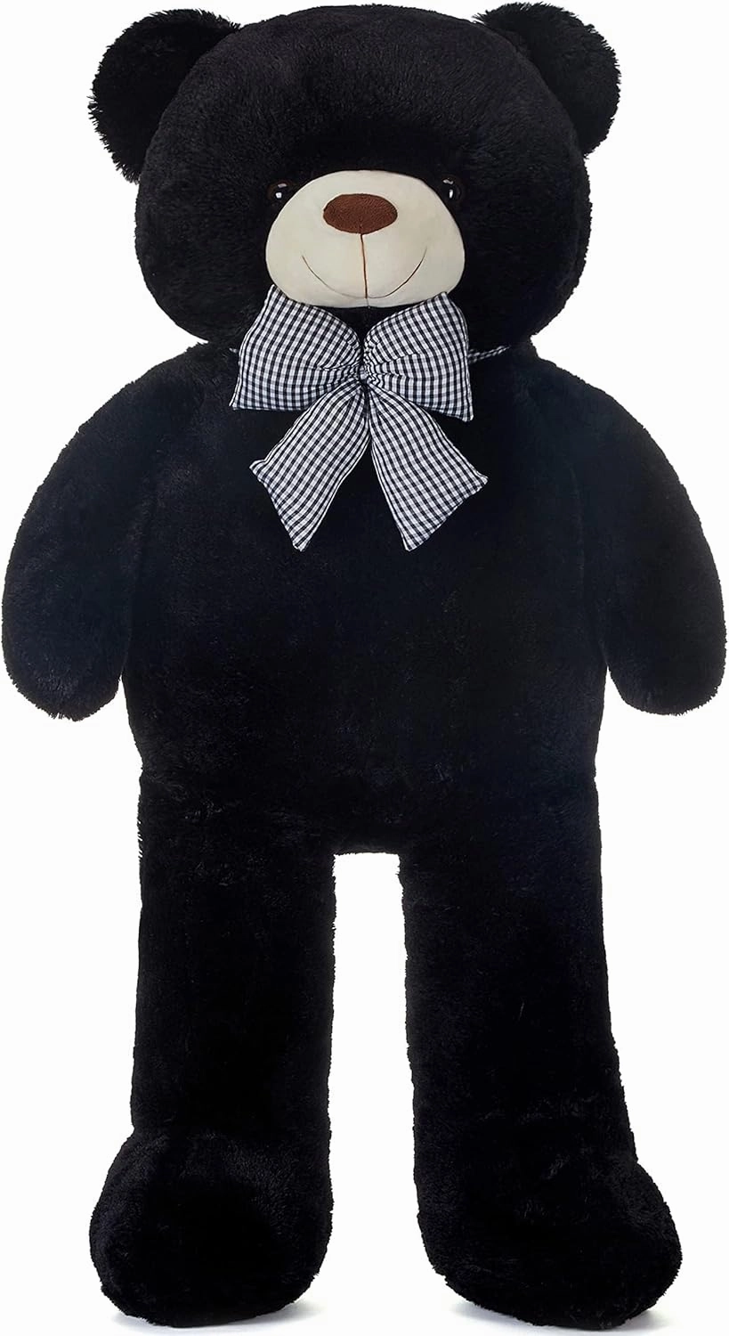 IKASA Giant Teddy Bear Stuffed Animal Plush Toy,47" Large Cute Jumbo Soft Toys,Huge Big Fluffy Fat Plushie,Gifts for Kid Girl (Black, 47 inches)