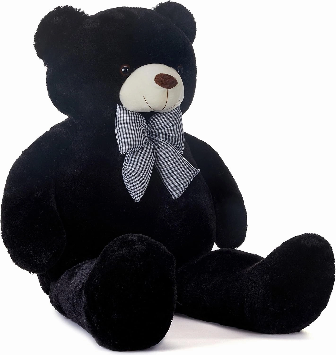 IKASA Giant Teddy Bear Stuffed Animal Plush Toy,47" Large Cute Jumbo Soft Toys,Huge Big Fluffy Fat Plushie,Gifts for Kid Girl (Black, 47 inches)