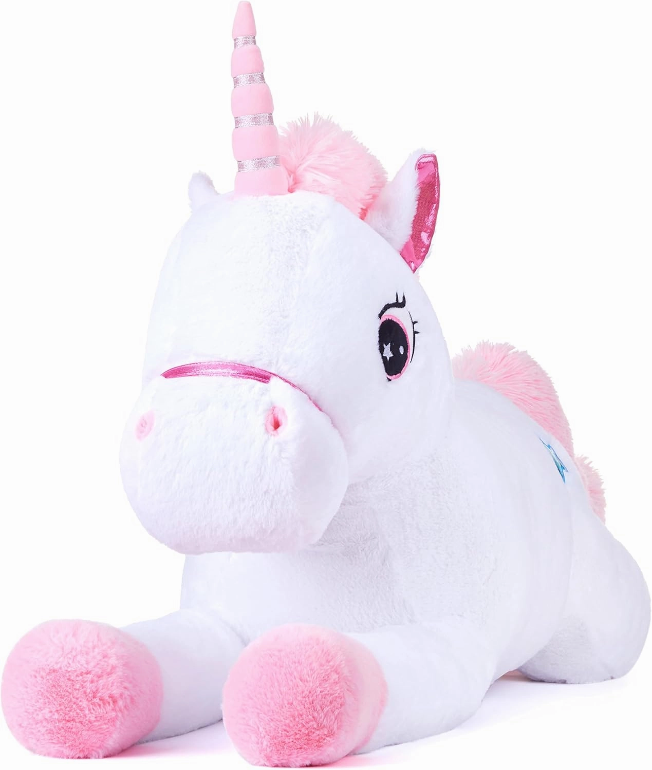 IKASA Giant Unicorn Stuffed Animal Plush Toy,Large Cute Jumbo Soft Toys,Huge Big Size Plushy Fluffy Fat Oversized Plushie,Gifts for Kids Girls Boys Girlfriend (White, 43 inches)