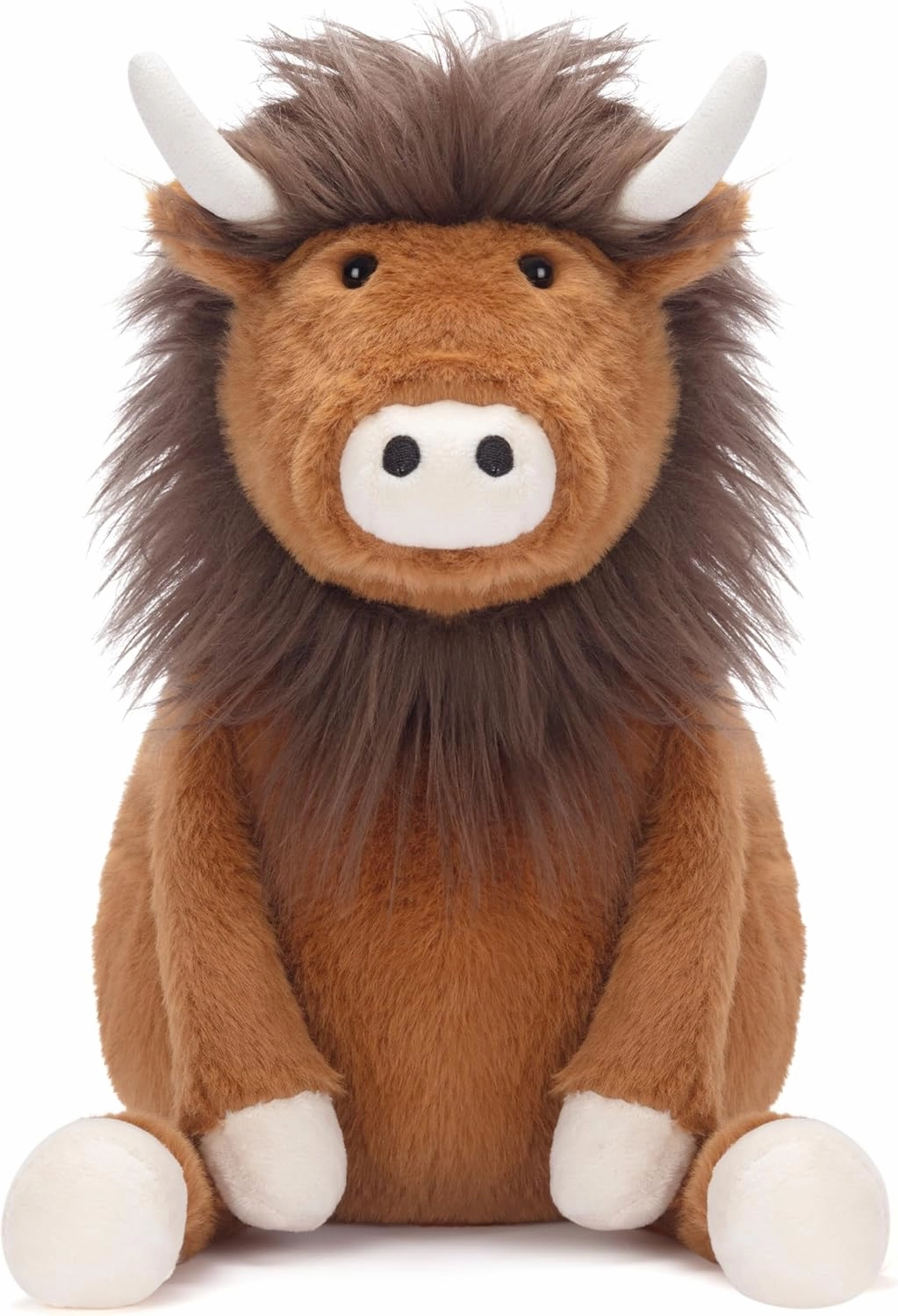 IKASA Highland Cow Stuffed Animals Plush Toys,Cuddly 15.5" Cute Plushie Soft Small Plushy Fluffy Toy, Gifts for Family Kids Girls Boys Children