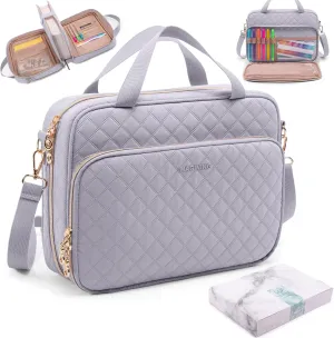 IMAGINING Large Case with Cover for Women - Carrying Case with Shoulder Strap - Bag Packed in Gift Box - Carrier with Pockets for Study Suppliers - Gift for Girls
