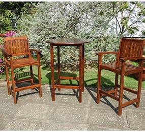 International Caravan Highland 3-Piece Bar-Height Bistro Set